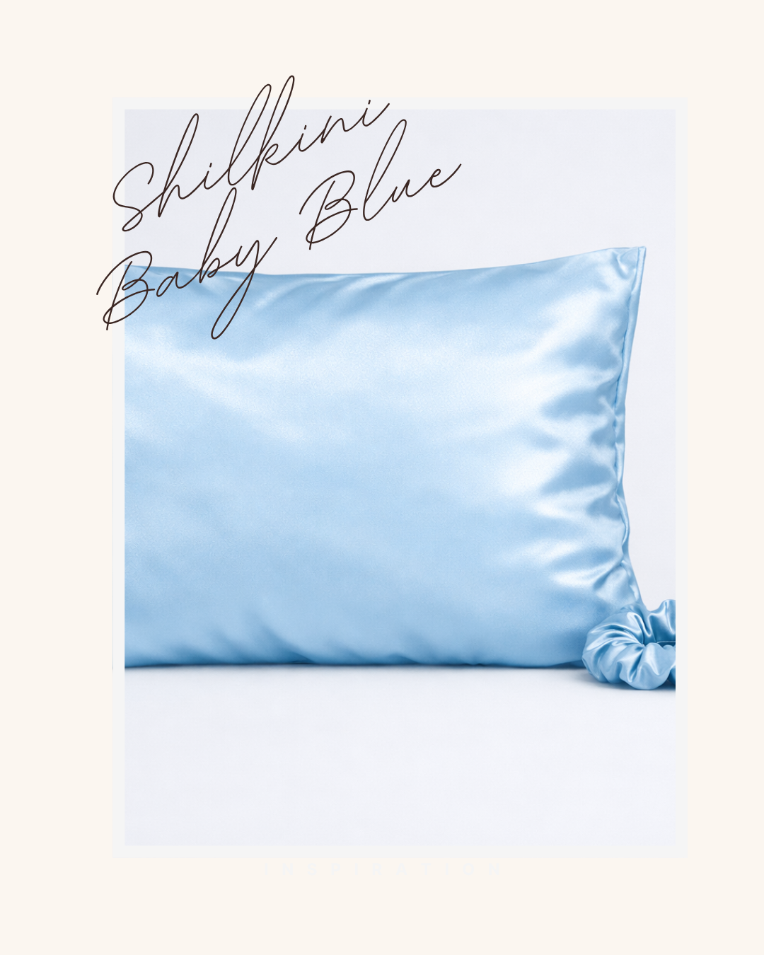 Šhilkinis baby blue silk pillowcase in a light 